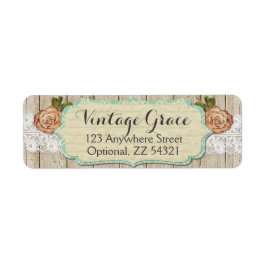 Shabby chic Ro & Rustic Wood Returadress Returadress Etikett