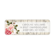 Shabby chic Ro Rustic Wood Return-adressetikett