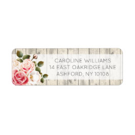 Shabby chic Ro Rustic Wood Return-adressetikett Returadress Etikett
