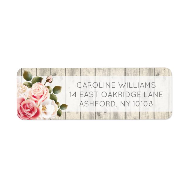 Shabby chic Ro Rustic Wood Return-adressetikett Returadress Etikett (Framsidan)