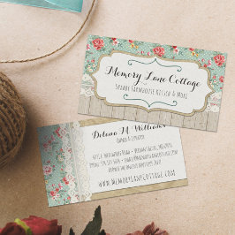 Shabby chic Ro, Snöre & Burlap Vintage Boutique Visitkort