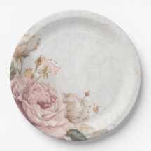 Shabby Chic Romantiska Vintage Rosor Blommig Fest