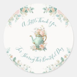 Shabby Chic Romantiska Vintage Rosor Blommig Fest Runt Klistermärke