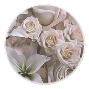Shabby Chic Ros Blommig Rustik Gårdshus Elegant Knopp