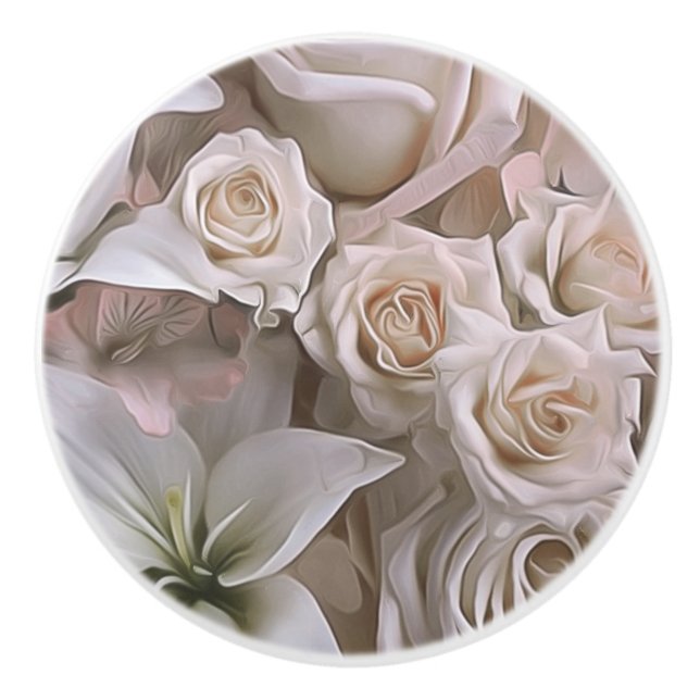 Shabby Chic Ros Blommig Rustik Gårdshus Elegant Knopp (Framsidan)