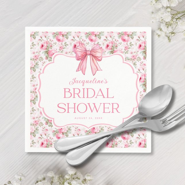 Shabby Chic Rosa Båge Bröllopsdusch Pappersservett (Skapare uppladdad)