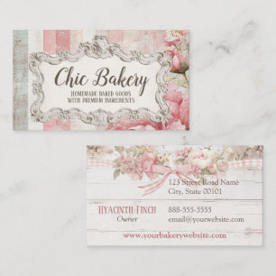 Shabby chic Rosa Bakery Cottage Vintage Visitkort