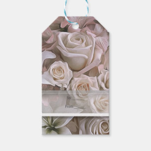 Shabby Chic Rosa Blommig Bröllopsdusch Anpassad Fö Presentetikett