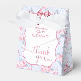Shabby chic Rosa Bow Baby Shower Tack Presentaskar