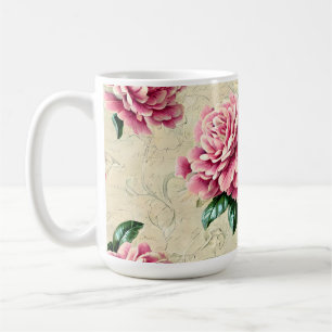 Shabby chic Rosa Gardenias Kaffemugg