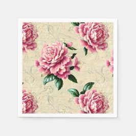 Shabby chic Rosa Gardenias Pappersservett