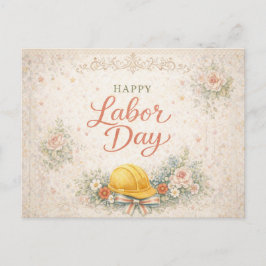 Shabby Chic Rosa Glad arbetsdag Helg Vykort