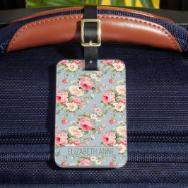 Shabby chic Rosa och Ro och blomma Bagagebricka