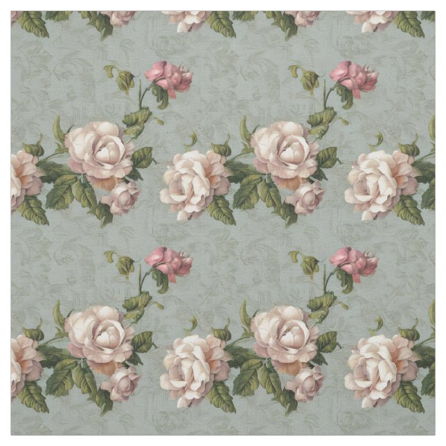 Shabby chic Rosa och vita Gardenias Tyg (Provkarta)