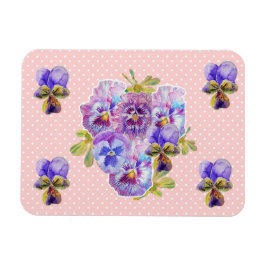 Shabby Chic Rosa Pansy Blommig Rosa Fläck Magnet