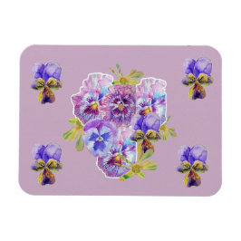 Shabby Chic Rosa Pansy Blommig Syrlilja konst Magn Magnet
