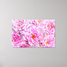 Shabby chic Rosa Pastel Rosa Peonies Canvastryck