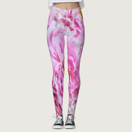 Shabby chic Rosa Pastel Rosa Peonies Leggings