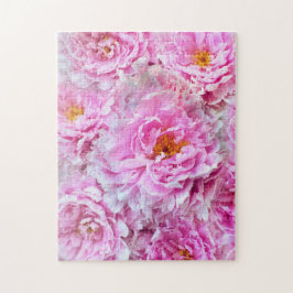 Shabby chic Rosa Pastel Rosa Peonies Pussel