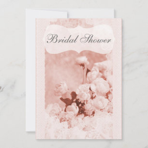 Shabby chic Rosa Peony Flowers Möhippa Inbjudningar