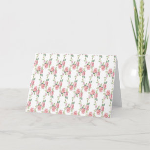 Shabby Chic Rosa Ros Blommig Tacksamhet  Kort