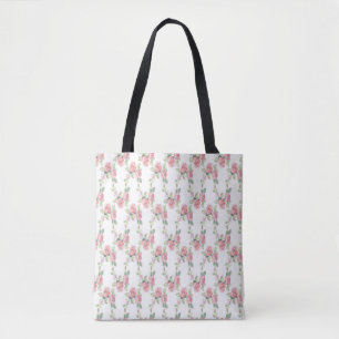 Shabby Chic Rosa Ros Blommig Tygkasse