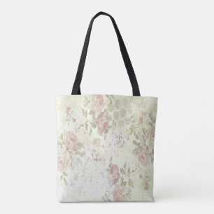 Shabby Chic Rosa Ros Blommig Tygkasse