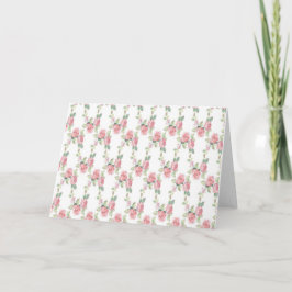 Shabby chic Rosa ros Blommigt Tack Kort