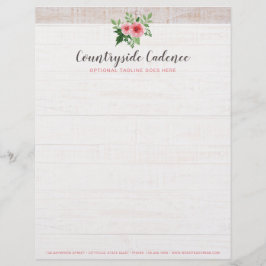 Shabby chic Rosa ros om Rustic Land Barn Wood Brevhuvud