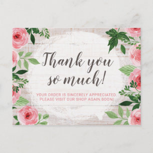 Shabby chic Rosa ros om Rustic Land Tack Vykort