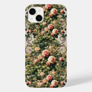 Shabby Chic Rosa Rosrankor Blommiga Rosor