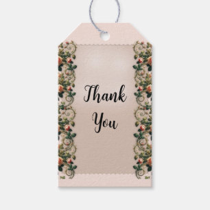 Shabby Chic Rosa Rosrankor Blommor Rosor Elegant Presentetikett