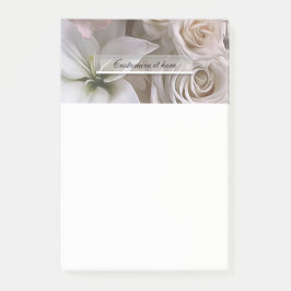 Shabby Chic Rosa Rustika Blommor Anpassad Post-it Block