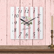 shabby chic Rosa stripe Bukett med rosor monogramm