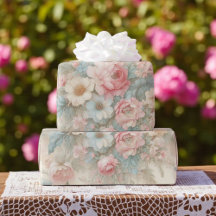 Shabby Chic Rosafärgad Salvia Grön Boho Blommig Ro