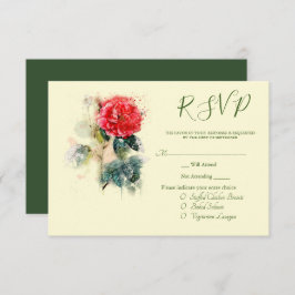 Shabby Chic Rose RSVP-kort Tilläggskort