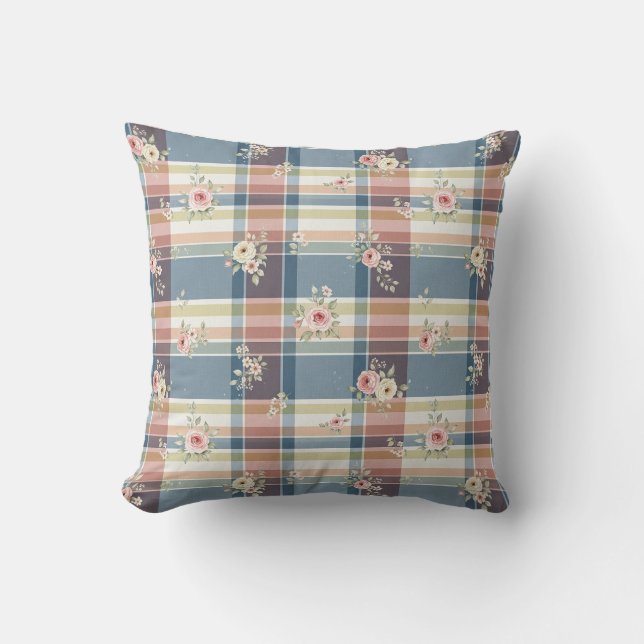 Shabby Chic Rose Throw Pillow Kudde (Framsida)