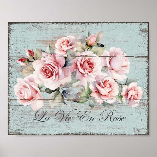 Shabby chic  Rosor La Vie en Ro Poster (Framsidan)