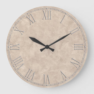 shabby chic Rustic Beige Tan Large Clock Stor Klocka