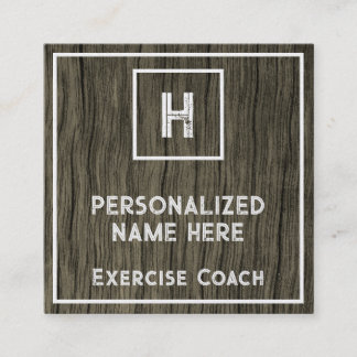 Shabby Chic & Rustic Exercise Coach Business Card Fyrkantigt Visitkort