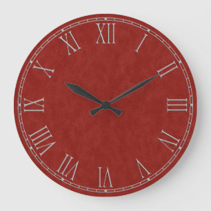shabby chic Rustic Red Large Clock Stor Klocka