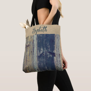 Shabby chic Rustic Wood Personlig Tygkasse