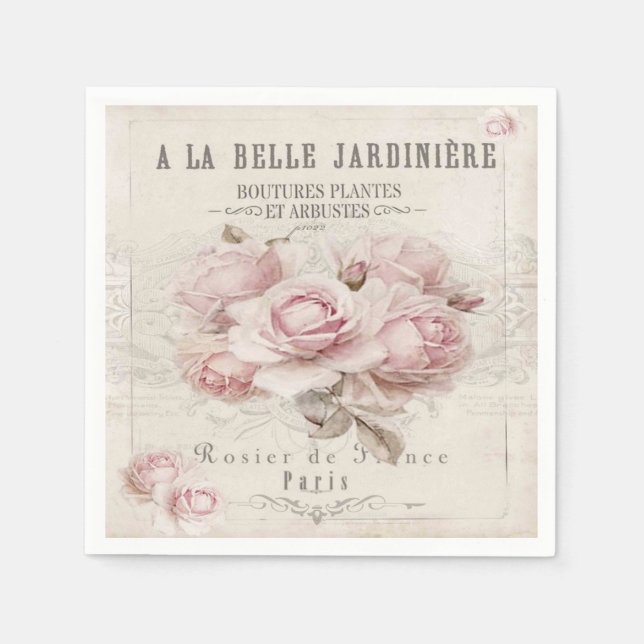 shabby chic,rustik,vintage,blommigt,kollage,land, pappersservett (Framsidan)