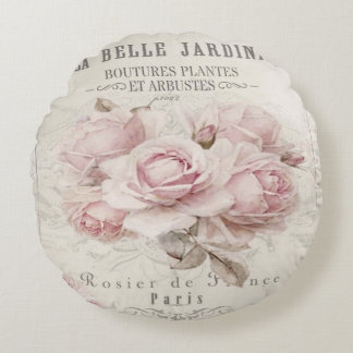 shabby chic,rustik,vintage,blommigt,kollage,land, rund kudde