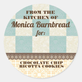 Shabby chic schackbräde från matköket runt klistermärke