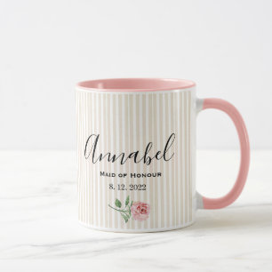 Shabby chic småskalig rosa blommigt Bridesmaid Mugg