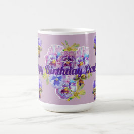 Shabby chic Söt Lila Pansy blommigt Lilac Mugg