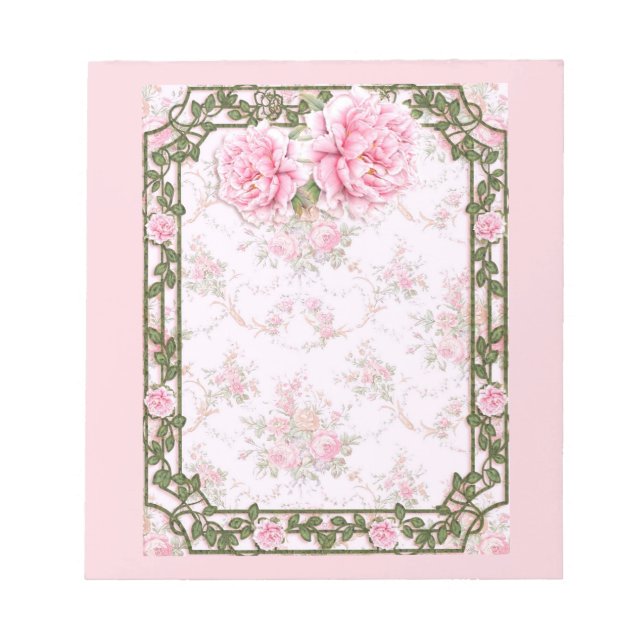 Shabby chic Söt Peonies Anteckningsblock (Framsida)