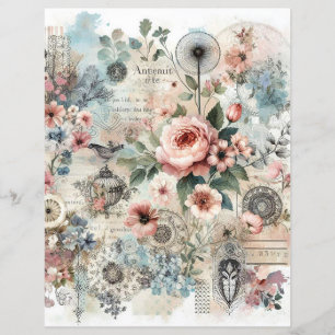 Shabby chic stuga kärna collage scrapbook journal