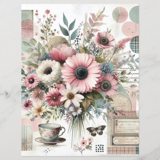 Shabby chic stuga kärna collage scrapbook journal (Framsida)